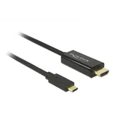 DeLock USB C Stecker auf HDMI Stecker DP Alt Mode 1 m Schwarz