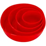 Intirilife 4-teiliges Set Silikon in Rot - 10 cm / 16.3 cm / 19.8 cm / 25 cm - Zum Backen von Torten Kuchen Schichttorten