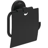 Villeroy & Boch V&B Toilettenpapierhalter Elements Tender 134x132x38mm, mit Deckel, matt black