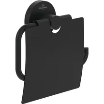 Villeroy & Boch V&B Toilettenpapierhalter Elements Tender 134x132x38mm, mit Deckel, matt black