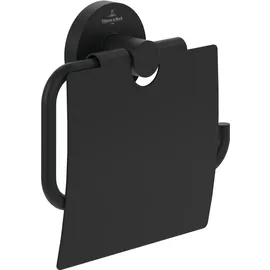 Villeroy & Boch V&B Toilettenpapierhalter Elements Tender 134x132x38mm, mit Deckel, matt black