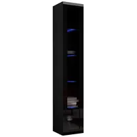 99rooms Vago Glas Vitrine 180 cm Schwarz