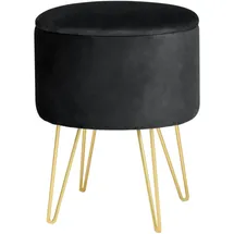 Akord Pouf LILI Samt 35 x 45 cm Schwarz