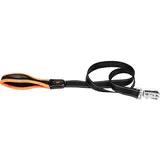 Ferplast ERGOFLUO Matic, Hundeleine Mittelgroße Hunde, Innovativer Karabiner mit Magnetmechanism, Ergonomisch Gepolsterter Griff, aus Nylon, 120 cm, Orange