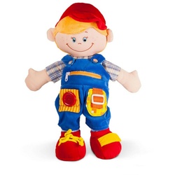 Small Foot Stoffpuppe Weiche Stoffpuppe Junge 36 cm Puppe (1-tlg), weiche Stoffpuppe blau|rot