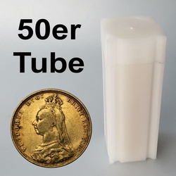 Goldmünze 50 x 1 Sovereign Victoria verschiedene Jahrgänge Krone Tube (Großbritannien)