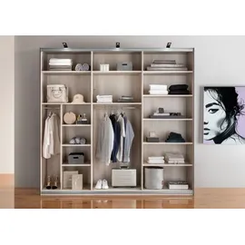 Wiemann Schwebetürenschrank Phoenix 246 x 236 x 67 cm Grau/Rot