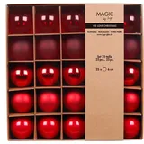 INGE-GLAS Weihnachtskugeln Glas 6cm 25er Set - Merry Red teils transparent - Rot