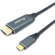 Equip USB-C zu HDMI Kabel 1,0 m Schwarz/Grau