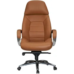 AMSTYLE Bürostuhl Echtleder Caramel 120 kg