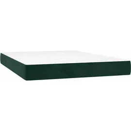 vidaXL Boxspringbett 140 x 200 cm Dunkelgrün