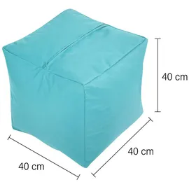 Green Bean Sitzsack-Hocker, Türkis, Textil, Füllung: Styroporkugeln, Oval, 40x40x40 cm, Hergestellt in Deutschland, Wohnzimmer, Hocker, Sitzsäcke, XXL Sitzsäcke