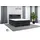 m-punkt Boxspringbett KUBA mit Bettkasten Visco Topper LED 180 x 200 cm Webstoff Inari SCHWARZ