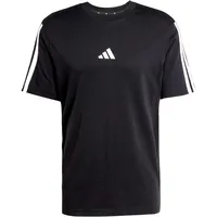adidas Essentials 3-Streifen Single Jersey Kurzarm-T-Shirt Black / White 2 M