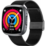 42 mm Schwarz Milanaise-Armband Schwarz