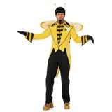 Karneval-Klamotten Kostüm Biene Herren Bienenfrack schwarz gelb hochwertig, Frack Bienenköng Männerkostüm Partnerkostüm große Größen Karneval gelb|schwarz 56