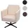 MCW Lounge-Sessel HWC-H93b, Sessel Cocktailsessel Relaxsessel mit Fußkreuz, drehbar ~ Kunstleder creme-beige