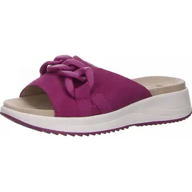 CAPRICE Damen Pantoletten aus Leder Bequem, Lila (Fuchsia Suede), 38 EU