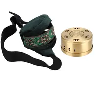 Tragbare Moxibustionsbox, rauchfreie Kupfer-Moxa-Box, Moxibustions-Behandlungsgerät mit therapeutischer Tasche für Taille, Nacken, Knie, Schulter, Rücken