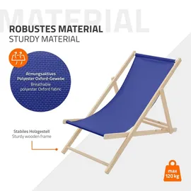 ECD Germany Sonnenliege 100 x 83 x 57,5 cm Blau