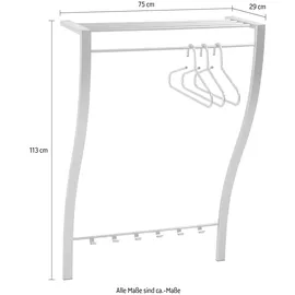 Spinder Garderobenleiste Carve 75 x 113 x 29 cm Silber