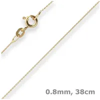 Schmuck Krone Goldkette 0,8mm Rund-Ankerkette aus 333 Gelbgold 38cm, Gold 333 goldfarben