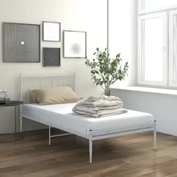 Bett Weiß Metall 100x200 cm