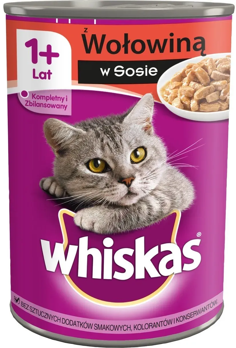 WHISKAS Adult mit Rindfleisch in Katzensauce 24x400g