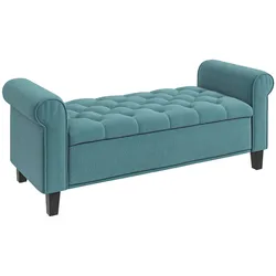 HOMCOM Polsterbank Polyester, Gummiholz