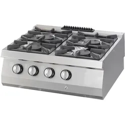 Hochleistungs-Kochfeld - 4 Brenner - Doppeleinheit - Tiefe 70cm - 27kW - Gas