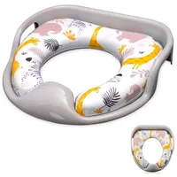 Lorelli Toilettensitz weich, Handgriffe, gepolstertes Sitzkissen, Spritzschutz grau