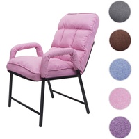 Esszimmerstuhl HWC-K40, Stuhl Polsterstuhl, 160kg belastbar R√ockenlehne verstellbar Metall ~ Stoff/Textil rosa