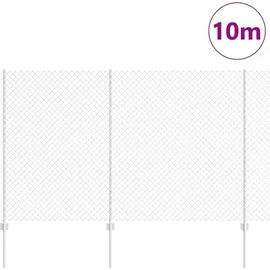 vidaXL Zaun mit Pfosten 1,5 x 10 m Silber/Stahl