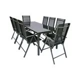 Möbel Kraft Gartenmöbel Set 9-tlg. Schwarz