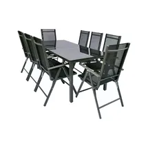 Möbel Kraft Gartenmöbel Set 9-tlg. Schwarz