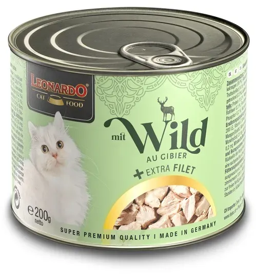 LEONARDO Wildschwein mit extra Filet Nassfutter für Katzen 6x200g