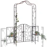 DanDiBo Ambiente Rosenbogen mit Tür 240 x 185 cm Braun