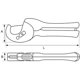BAHCO Kunststoffrohrschneider, 63 mm