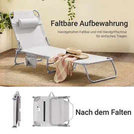 SoBuy Gartenliege 2-er Set Beige