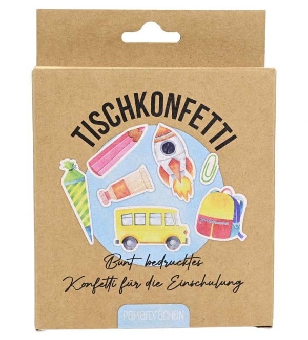 Papierdrachen Tischkonfetti Schule zur Einschulung - Aquarell