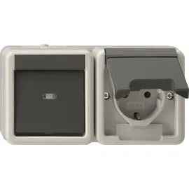 Gira Steckdose 1-fach IP44 Grau