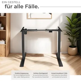 Tectake Tischgestell elektrisch höhenverstellbar 85 - 129 x 65 x 71 - 121 cm
