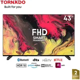 Tornado LINUX Smart TV 43 Zoll FHD, Rahmenlos, mit integriertem Receiver