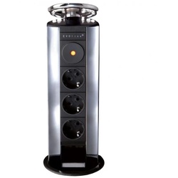 Steckdosenelement Evoline Port in Edelstahlfarbe