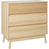 Beliani Kommode mit 3 Schubladen WALES Hellbraun