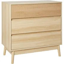 Beliani Kommode mit 3 Schubladen WALES Hellbraun