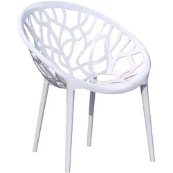 4er-Set Designer Kunststoffstuhl | Weiß | Stapelbar | Kunststoff Stuhl, Kunststoffstühle Outdoor