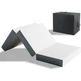 Vesgantti Klappmatratze Gästematratze 3-teilige Gel Schaumstoff Faltbare Matratze für Gästebett Reisebett Platzsparend Öko-Tex Zertifiziert (10 cm, 75x190 cm)