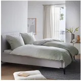 Bugatti Bettwäsche 135x200 cm - 100% Baumwolle, Reißverschluss, anschmiegsam, weich & waschbar, Satinbettwäsche grün gestreift