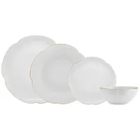 KARACA Flora Tafelservice 24-tlg. Weiß/Gold